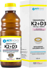 Vitamine K2+D3 liposomale 100mcg+2000iu 50 portions sans alcool 100ml - ACTINOVO